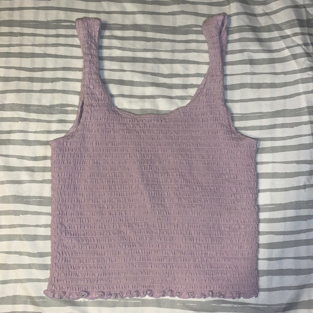 Purple Hollister cropped tank top.